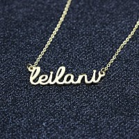 Awegift Name Necklace Big Initial Gold Plated Best Friend Jewelry Girls Women Gift For Her Leilani