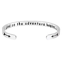 Fesciory Inspirational Bracelets For Womenstainless Steel Engraved Personalized Positive Mantra Quote Keep Going Cuff Bangle Co