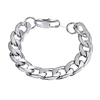 Prosteel Stainless Steel Bracelets Men Women Jewelry Stacking Layering Curb Chain Cuban Link Thick Minimalist Chunky Bracelet