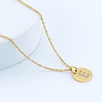 Sannyra Initial Necklaces For Women 18K 26 Capital Egold Plated Letter Necklace Disc Double Side Pendant Dainty Adjustable Al