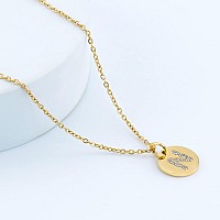 Sannyra Initial Necklaces For Women 18K 26 Capital Ngold Plated Letter Necklace Disc Double Side Pendant Dainty Adjustable Al