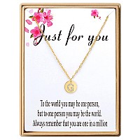 Sannyra Initial Necklaces For Women 18K 26 Capital Ggold Plated Letter Necklace Disc Double Side Pendant Dainty Adjustable Al