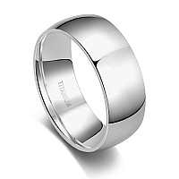 Tigrade 2Mm 4Mm 6Mm 8Mm 10Mm Titanium Ring Plain Dome High Polished Wedding Band Comfort Fit Size 31510Mmsize 9