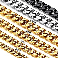 Suplight Gold Chain For Men Cuban Link 3Mm Gold Chain Curb Link Chain Mens Chains Neck Chain Men