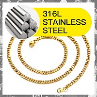 Suplight Gold Chain For Men Cuban Link 3Mm Gold Chain Curb Link Chain Mens Chains Neck Chain Men