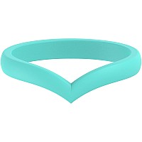 Thunderfit Thin Heart Shaped Silicone Wedding Ring For Women 1 Ring Teal 556 165Mm