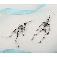 Szxc Womens Jointed Skeleton Dangle Long Earrings 312 Inch Ultra Light Lead Nickle Free Halloween Costume Accessori