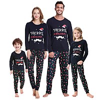 Ventelan Family Matching Christmas Pajamas Set Holiday Santa Claus Sleepwear Cotton Pjs Set For Couples And Kids