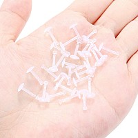 Lcolyoli 30Pcs 16G Clear Push Top Piercing Retainers 2Mm Flat Top Bioflex Lip Rings Labret Retainer For Women Men 8Mm Bar Length