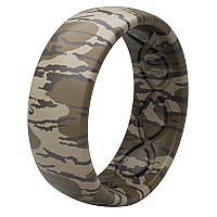 Groove Life Mossy Oak Bottomland Camo Silicone Ring Breathable Rubber Wedding Rings For Men Lifetime Coverage Unique Design