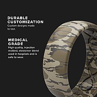 Groove Life Mossy Oak Bottomland Camo Silicone Ring Breathable Rubber Wedding Rings For Men Lifetime Coverage Unique Design