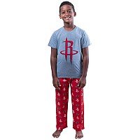 Ultra Game Nba Houston Rockets Youth 2 Piece Pjs Lounge Pants Tee Set Team Color 1012