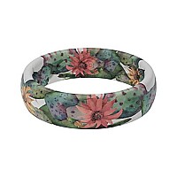 Groove Life Aspire Cactus Bloom Silicone Ring Breathable Rubber Wedding Rings For Women Lifetime Coverage Unique Design Comfo