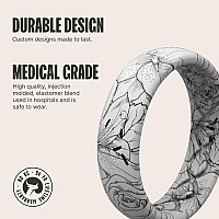 Groove Life Aspire Winter Rose Silicone Ring Breathable Rubber Wedding Rings For Women Lifetime Coverage Unique Design Comfor