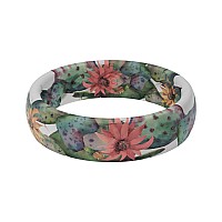 Groove Life Aspire Cactus Bloom Silicone Ring Breathable Rubber Wedding Rings For Women Lifetime Coverage Unique Design Comfo