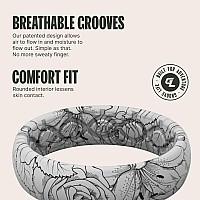 Groove Life Aspire Winter Rose Silicone Ring Breathable Rubber Wedding Rings For Women Lifetime Coverage Unique Design Comfor