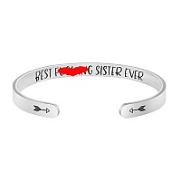 Sister To Sister Gift Inspirational Bracelets Women Mantra Cuff Engrvaed Birthday Christmas Jewelry Cuff Bangle