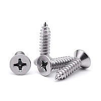 12 X 1 Flat Head Sheet Metal Screws Phillips Drive Wood Screws 304 Stainless Steel 188 Self Tapping Pack Of 50