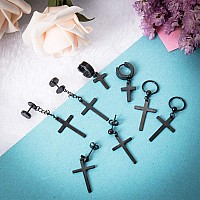 Newitin 15 Pairs Stainless Steel Stud Earrings For Men Hypoallergenic Earrings Cross Earrings Unisex Punk Earrings Men Earrings