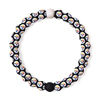 Lokai Silicone Beaded Bracelet For Men Women Nfl Football Collection Pittsburgh Steelers Logo Medium Silicone Jewelry F