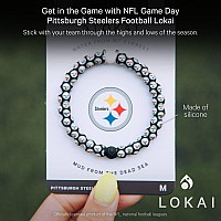 Lokai Silicone Beaded Bracelet For Men Women Nfl Football Collection Pittsburgh Steelers Logo Medium Silicone Jewelry F