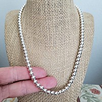 925 Sterling Silver Italian Handmade 4Mm10Mm Bead Ball Chain Bracelet And Necklace For Women Silver Bead Bracelet Womens Silv