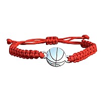 Sportybella Basketball Bracelet Charm Bracelet Basketball Jewelry Perfect Basketball Gift Red