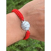 Sportybella Basketball Bracelet Charm Bracelet Basketball Jewelry Perfect Basketball Gift Red