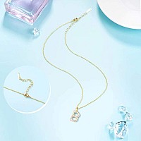 Tarsus B Initial Letter 14K Gold Plated Alphabet Pendant Necklace Monogram Charm Cubic Zirconia Jewelry Gifts For Women Girlfrie