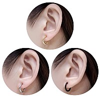 18G 316L Surgical Stainless Steel Black Hoop Earrings Endless Small Hoop Earrings Set For Men Women Hypoallergenic Tragus Car