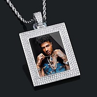 Yimeraire Hip Hop Jewelry Custom Square Picture Pendant Necklace For Male Personalized Photo Memory Medallion Pendant Customized