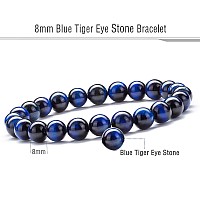 Hamoery Men Women 8Mm Natural Stone Lava Rock Diffuser Bracelet Elastic Yoga Agate Beads Bracelet Bangleset 5