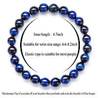 Hamoery Men Women 8Mm Natural Stone Lava Rock Diffuser Bracelet Elastic Yoga Agate Beads Bracelet Bangleset 5