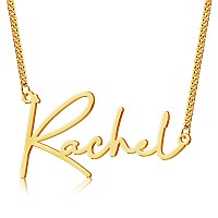 Yofair Custom Name Necklace Personalized 18K Gold Plated Nameplate Pendant Gift For Women Girl