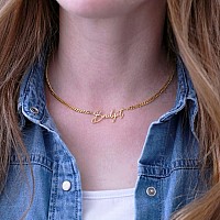 Yofair Custom Name Necklace Personalized 18K Gold Plated Nameplate Pendant Gift For Women Girl