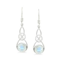 Moonstone Earrings Sterling Silver Celtic Knot Earrings For Women Sterling Silver Dangle Earrings For Women Sterling Silver W