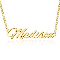 Tinyname Custom Name Necklace Personalized 18K Gold Plated Nameplate Customized Jewelry Gift For Women