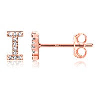 I Initial Earrings Small Cubic Zirconia Initial Stud Earrings Hypoallergenic Earrings For Girls Letter Alphabet Earrings For Ba