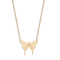 Mevecco Gold Dainty Initial Necklace 18K Gold Plated Butterfly Pendant Name Necklaces Delicate Everyday Necklace For Women Minim