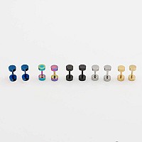 Unisex 5Mm Simple Stainless Steel Stud Earring Faux Gauges Ear Plugs Tunnel Hypoallergenic Cartilage Tragus Second Third Hole Ea