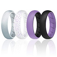 Roq Silicone Rubber Wedding Ring For Women Rubber Silicone Wedding Band Bridal Jewelry Set Anniversary Rings Promise Ring 5