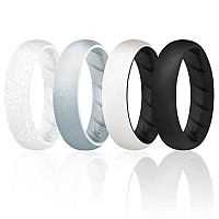 Roq Silicone Rubber Wedding Ring For Women Rubber Silicone Wedding Band Bridal Jewelry Set Anniversary Rings Promise Ring 5