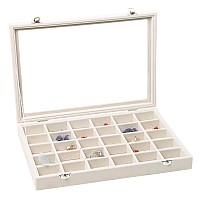 Stratalife Jewelry Organizer Stackable Earring Organizer Tray With Lid Jewelry Storage Tray For Earring Necklace Drawer Display