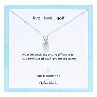 Chelsea Charles Golf Ball Charm Necklace Silver