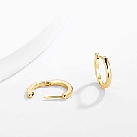 Myears Women Gold Huggie Hoop Earrings Ear Stud Cuff 14K Gold Filled Small Boho Simple Delicate Hypoallergenic Jewelry Gift