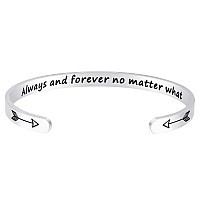 Fesciory Inspirational Bracelets For Womenstainless Steel Engraved Personalized Positive Mantra Quote Keep Going Cuff Bangle Co