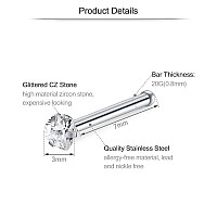 Zolure 20G 28Pcs Stainless Steel Cz Nose Studs Rings Piercing Pin Body Piercing Jewelry Set