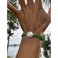 Sportybella Basketball Bracelet Charm Bracelet Basketball Jewelry Perfect Basketball Gift Green