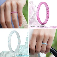 Thunderfit Womens Band Rings Thin And Stackable Silicone Rings Wedding Ring For Women 7 Pack Deep Pink Purple Blue Lawn G