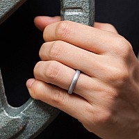 Thunderfit Womens Band Rings Thin And Stackable Silicone Rings Wedding Ring For Women 1 Ring Silver 11512 213Mm